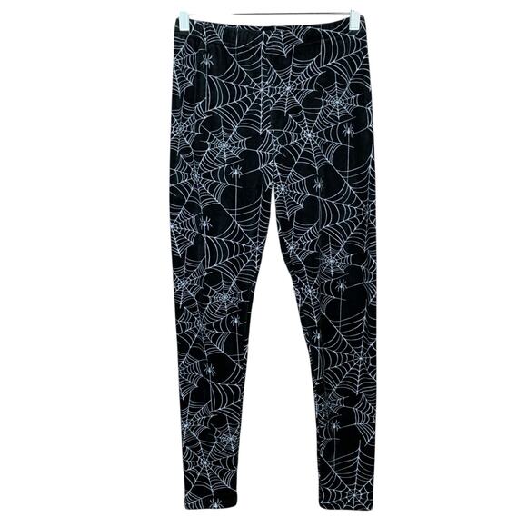 No Boundaries Cobweb Velour Leggings Stretchy Soft Pants Women's L 11/13 - Picture 1 of 9